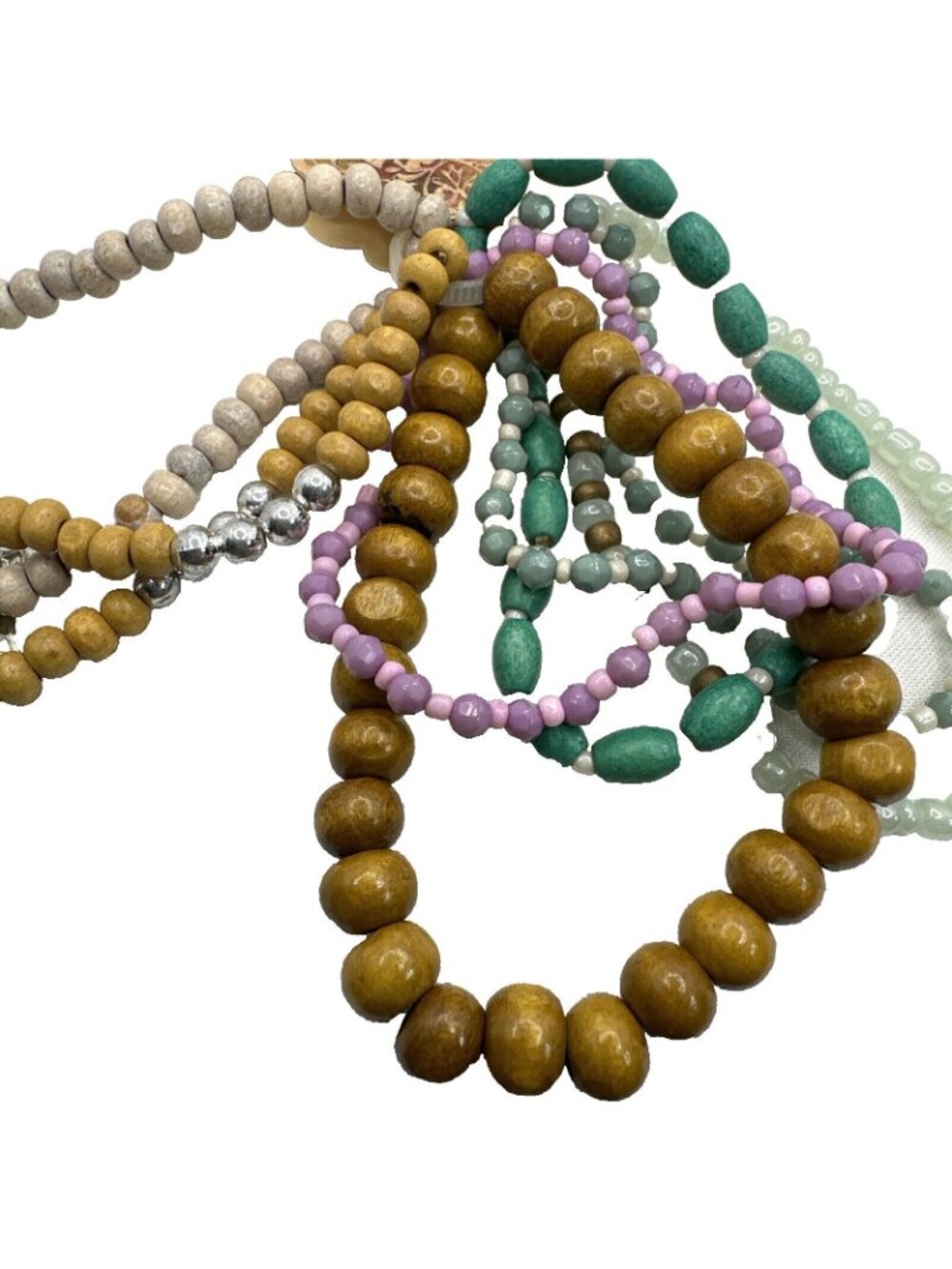 Y2k Boho Mudd Beaded Bracelet Set of 7 - Picture 4 of 4